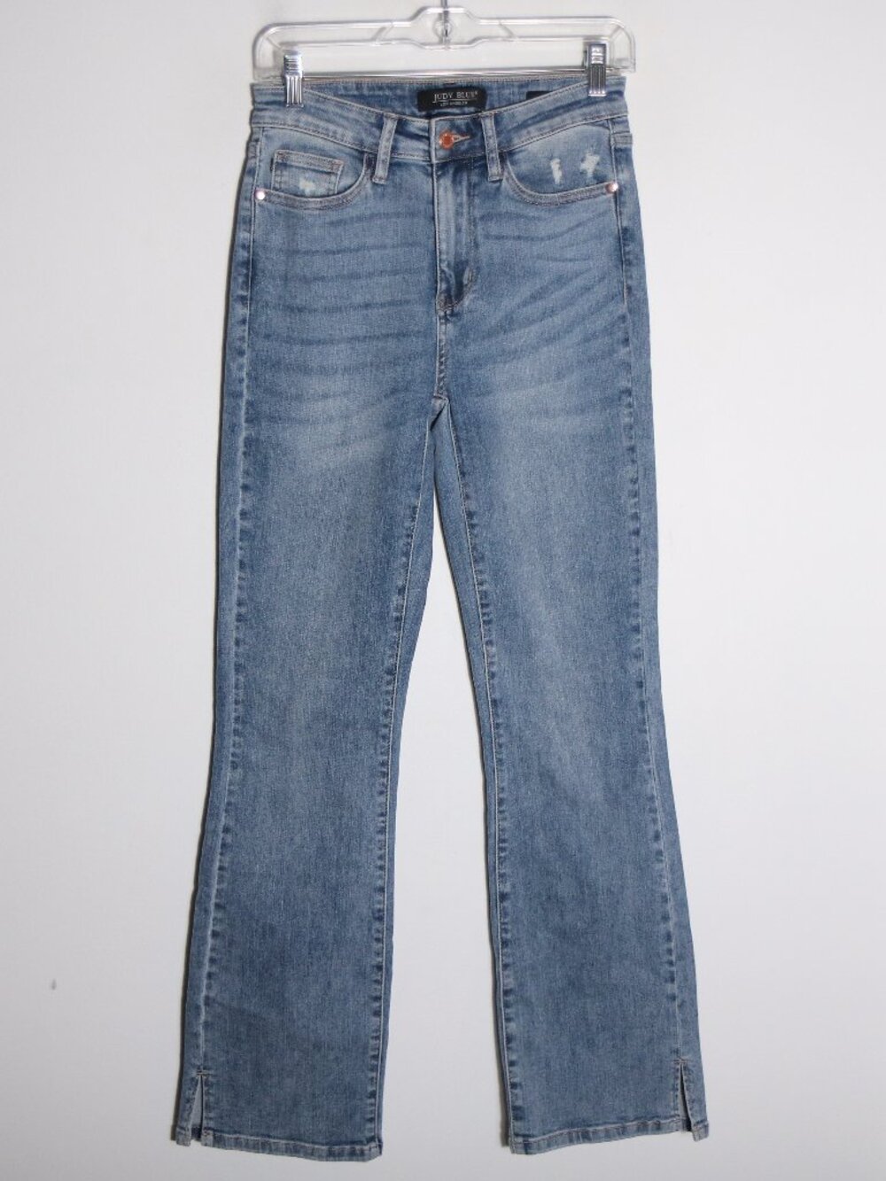 Judy Blue Slim Bootcut Jeans‎ Womens 26 Split Hem Stretch Mid Distressed